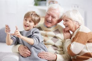 old couple with grandson